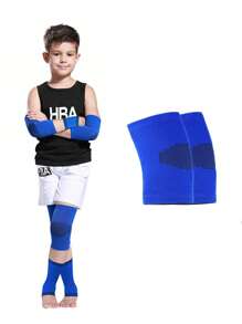 1 Pair Kids Knee Pads With Good Elasticity, Soft And Comfortable, Suitable For Basketball, Volleyball, Sports, Gymnastics - Blue - View 1