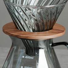 1pc 手冲咖啡滤杯 V60 咖啡滤壶 云形壶 咖啡滤纸分享壶 学校用品 - 通用原色竹托(V50/V60濾杯適用) - 查看 5