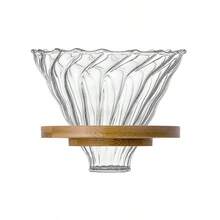 1pc 手冲咖啡滤杯 V60 咖啡滤壶 云形壶 咖啡滤纸分享壶 学校用品 - 通用原色竹托(V50/V60濾杯適用) - 查看 3