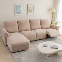 1pc Stretchable Fully Wrapped Chesterfield Sofa Cover, Universal For Electric Sofas - Zhuhuashi Style Home Decor Sofa Protector - Khaki - View 12