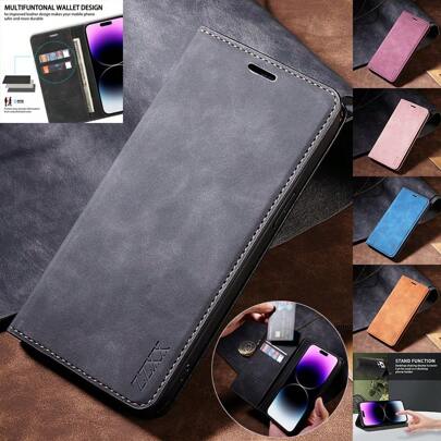 Apple Luxury Wallet Skin-Friendly Material Case With [RFID Blocking] Card Slot Stand Strong Magnetic Leather Flip Fold Protective Phone Case Compatible With Iphone Compatible With Samsung Galaxy Compatible With Xiaomi Redmi Business Shockproof Anti-Fall Mobile Phone Cover Shell Waterproof Scratch Resistant