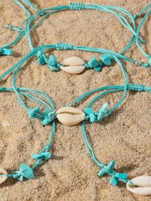 12pcs/Set Ocean Beach Style Marine Life Series Adjustable Bracelets - Multicolor - View 3