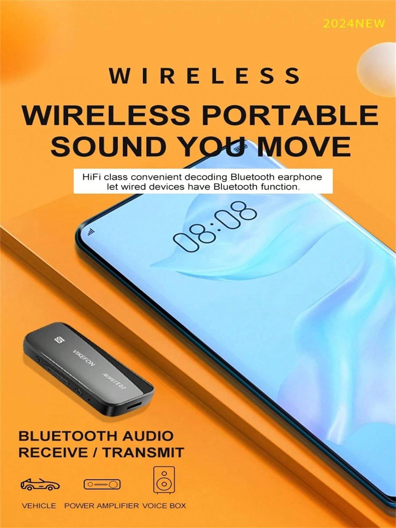 VIKEFON Bluetooth 5.0 Aux Adapter Wireless Dongle NFC 3.5mm Jack ...