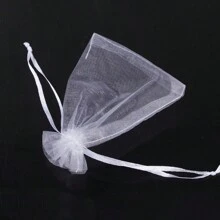 50pcs Drawable Party Supply Christmas Favor Jewelry Packing White Pouches Drawstring Pocket Organza Gauze Sachet Gift Bags,Drawable Party Supply Christmas Favor Jewelry Packing White Pouches Drawstring Pocket Organza Gauze Sachet Gift Bags - White - View 6