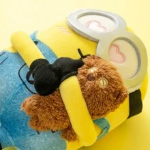 Miniso Bob + Tim Collection 8" (20 Cm) Hugging Bob With Tim Bear Plush Toy – Cute Stuffed Animals, Kawaii Bedding Pillow For Kids, Perfect Gift For Any Occasion