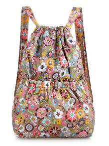 Mochila de nailon con cordón con gran capacidad y diseño simple, adecuada para viajes, fitness y deportes