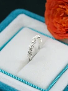 1pc Romantic White Chrysanthemums Toe Ring Ladies Jewelry For Women 925 Sterling Silver Exquisite Seaside Vacation Opening Foot Ring Fine Jewelry Gifts For Girls Vintage Party For Holiday - Style 1 - View 2