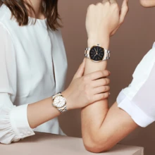 Deesio Đồng hồ thạch anh nữ chất lượng cao với vỏ thép không gỉ 316L, chống thấm nước - Thích hợp làm quà tặng Giáng sinh - màu đen - Xem 3