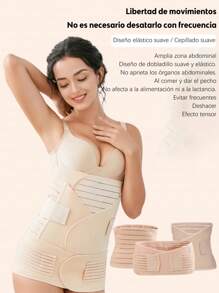 Fajas deportivas de skinny una pieza de color sólido para mujer,top ajustado de cintura cómodo y transpirable, top de yoga y fitness para jogger y correr. - Albaricoque - Ver 3