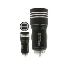 Kit Carregador Veicular Turbo 4.8A Automotivo 2 Usb Kingleen + Cabo Usb V8 Micro USB 3 Metros Kingleen - Preto - Visão 1