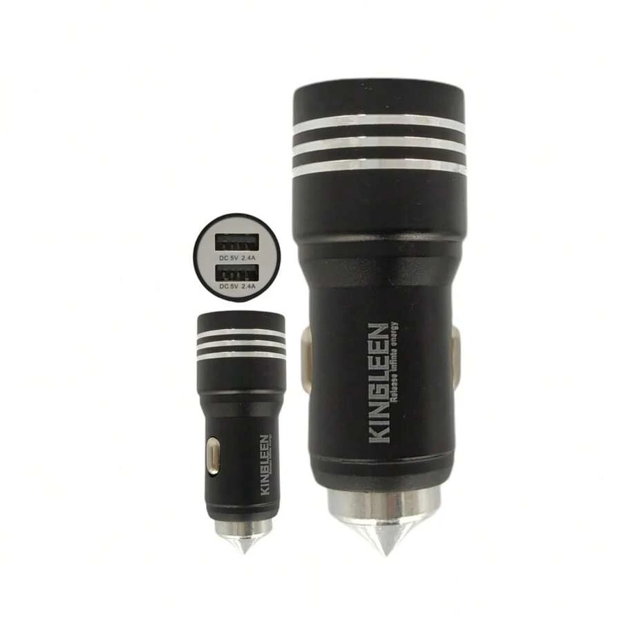 Kit Carregador Veicular Turbo 4.8A Automotivo 2 Usb Kingleen + Cabo Usb V8 Micro USB 3 Metros Kingleen - Preto - Visão 1