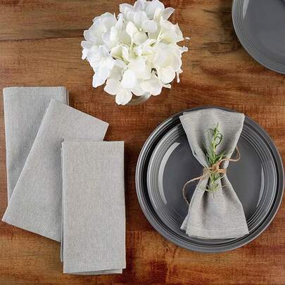 灰色餐巾，家居装饰餐巾
