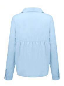 Women Blouses - BLUE - View 2