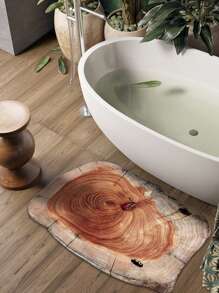 1pc 40*60cm创意个性吸水防滑浴室卫生间民宿酒店耐磨地垫硅藻泥不对称木纹地垫 - 多色 - 查看 6