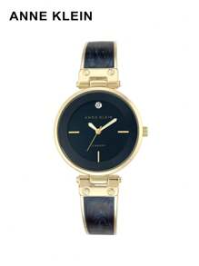 Anne Klein 女士钻石点缀表盘手镯表搭配海军蓝珍珠贝母表盘和合金表带休闲正装商务手表礼物送给女性妻子女友情人节女士手表 AK/2512NVGB - 藏蓝色 - 查看 1