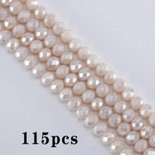 115/85/62 Chiếc 4 6 8 Mm AB Màu Sắc Mặt Kính Pha Lê Miếng Đệm Rời Hạt Để Làm Đồ Trang Sức DIY Bộ Kim Chỉ Vòng Tay Vòng Cổ Đồ Thủ Công Handmade - Sứ hạt dẹt AB - Xem 14