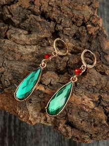 Pendientes de gota de cristal - Amarillo Oro - Ver 4