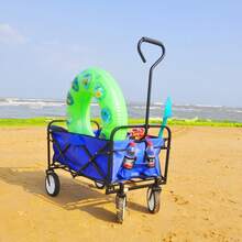 Xe đẩy gấp gọn đi mua sắm ngoài trời (màu xanh) - Xanh + Thép - Xem 11