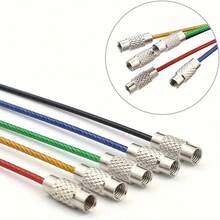 15 piezas llaveros de alambre de acero inoxidable recubierto de plástico de colores surtidos al azar - multicolor - Ver 12