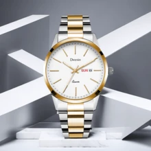 Deesio Đồng hồ thạch anh nữ chất lượng cao với vỏ thép không gỉ 316L, chống thấm nước - Thích hợp làm quà tặng Giáng sinh - màu đen - Xem 4