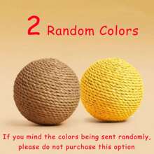 Bola grande de sisal para rascar gatos (interactiva, con sonido), juguete duradero para mascotas para morder, raspar, pulir dientes y entretenerse, adecuado para que los gatos persigan, muerdan y rasquen - Multicolor - Ver 18