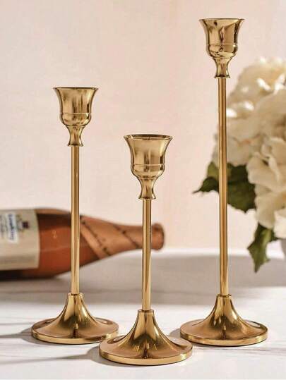 Candlestick Holders Taper Candle Holders, Brass Gold Candlestick Holder Set Candle Stick Holders Kit Decorative Candlestick Stand For Wedding Party Dinning,Room Decor,Gifts