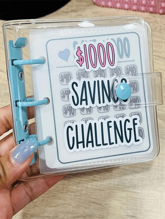 [Financial Literacy Training Tool] Savings Loose-Leaf File & Savings Challenge Planner, Fun Savings Ledger - Customizable Weekly/Monthly Savings Goal | Loose-Leaf Design Savings Plan Tool + Progress Tracker + Financial Education Manual, Cultivates Savings Habit, Parent-Child Interaction Pocket Money Management Tool Gifts Birthday Graduation