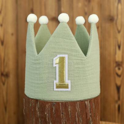 1pc Green Birthday Crown, Felt Hat, Sheer Crown Hat, Birthday/Party Decoration/Supplies/Gift, Photo Prop For Birthday Parties,Christmas