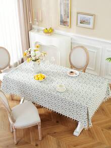 1 Khăn trải bàn hình chữ nhật in hoa màu xanh Ditsy, dùng cho bàn cà phê/tủ giày/tủ đầu giường, vỏ chống bụi cho trang trí nhà kiểu nông thôn, thích hợp cho các bữa tiệc/bữa tối/tiệc sinh nhật/cắm trại/dã ngoại/vườn/nhà hàng phương Tây/khách sạn/trang trí bàn trang điểm - Nhiều màu - Xem 14