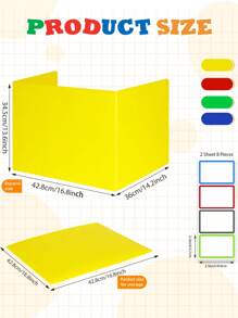 4pcs Colorful Student Desk Partitions - Durable Waterproof Plastic Learning Shelf Partitions, Classroom Folders For Teachers' Supplies, Easy To Clean Plastic Privacy Shield Folders For Student Desk. - Multicolor - View 2