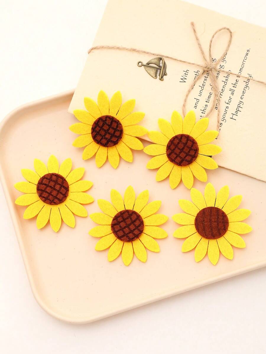 5pcs Cute Sunflower Hair Clips, Fresh Style Flower Hairpins For Bangs And Hair Accessories - Multicolor - View 1
