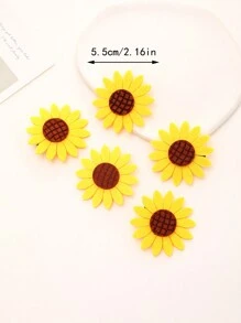 5pcs Cute Sunflower Hair Clips, Fresh Style Flower Hairpins For Bangs And Hair Accessories - Multicolor - View 5
