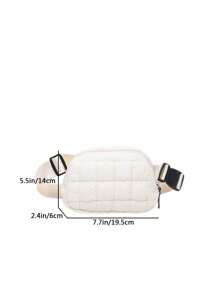 1pc Girls' Plaid Stitching Thread Shoulder Bag, Zip Closure Crossbody Sport Backpack, Suitable For Daily Use - A - View 5