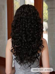 20 Inch Black Curly Wave Synthetic Wig Heat Resistant Long Hair For Woman Daily All Occasions,Elegant And Natural