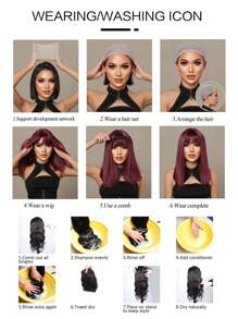 20 Inch Black Curly Wave Synthetic Wig Heat Resistant Long Hair For Woman Daily All Occasions,Elegant And Natural