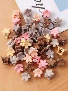 20/50 Stück bunte Mini-Blumen-Haarclips für Frauen und Mädchen - süße und dekorative Accessoires für Haare, Haarschmuck, Haarstyling-Tools, Beauty-Accessoires, Locken-Accessoires, Haarschmuck, Reise, Geschenke für Frauen, Weihnachtsstrumpf-Füllungen - Verschiedenfarbig - Übersicht 4