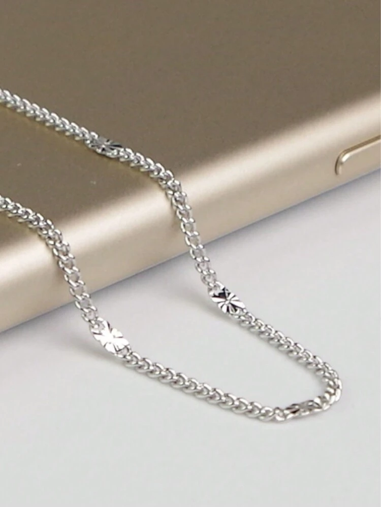 1pc Simple Style Lucky Micro Sparkle Partition Anklet Suitable For Women's Daily Wear In Summer