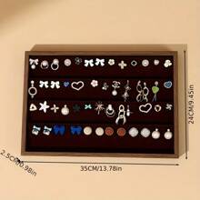 1 件珠宝展示托盘，适用于项链、耳环、手链、戒指和耳环，适合阳光旅行和返校使用 - 彩色 - 查看 9