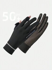 1Pair Lady Sunscreen Ice Silk Gloves Female Summer Sun Protection Gloves Fashion Cycling Driving Running Mittens Thin Anti-UV Gloves Short Flip Touchscreen Driving Cycling Non-Slip Gloves