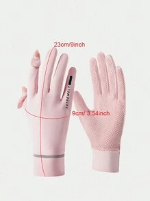 1Pair Lady Sunscreen Ice Silk Gloves Female Summer Sun Protection Gloves Fashion Cycling Driving Running Mittens Thin Anti-UV Gloves Short Flip Touchscreen Driving Cycling Non-Slip Gloves