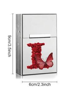 1 szt. Metalowe etui na papierosy, przenośne pudełko na cygara z magnetycznym, odpornym na wilgoć pojemnikiem na tytoń, odporne na zużycie, odporne na zgniatanie, akcesoria do palenia, nazwa własna, 26 liter, wzór - Srebro - Zobacz 3