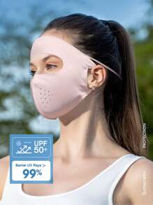 1pc Traceless Sunscreen Mask For Women, UV Resistant Ice Silk Mask, Full Face Sunshade Face Gini, Thin And Breathable In Summer Sun Protection Face Mask, Men's And Women's Outdoor Cycling Sun Protection Face Mask, Full Face Sunshade Windproof And Dustproof Face Mask Ski Masks