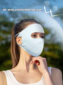 1pc Traceless Sunscreen Mask For Women, UV Resistant Ice Silk Mask, Full Face Sunshade Face Gini, Thin And Breathable In Summer Sun Protection Face Mask, Men's And Women's Outdoor Cycling Sun Protection Face Mask, Full Face Sunshade Windproof And Dustproof Face Mask Ski Masks