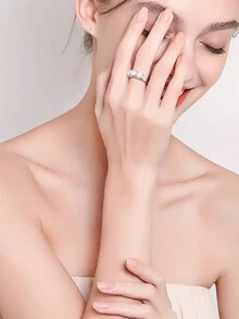 1 miếng Bạc S925 3.6 Carat Nhẫn đính hôn kim cương Moissanite Ins Light Sang trọng Phong cách Âu Mỹ Đơn giản và Thanh lịch Tiệc cầu hôn Tiệc Ngày Đeo Cho Vợ Bạn Gái Mẹ Ngày Lễ Tình Nhân Quà Tặng Sinh Nhật - Bạc - Xem 5