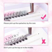 Arison 12 filas 10D + 20D pestañas personales DIY de diferentes longitudes extensiones de pestañas unidas por calor,pestañas pestans extensiones de pestañas - Negro - Ver 5