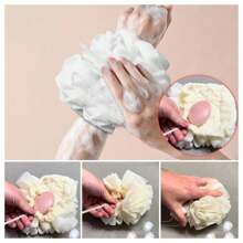 Loufee, Leeffa, Leeffa Soft Loofah et un gant de toilette, un gant de toilette 2-en-1 pour la douche, une éponge de bain loofah 2-en-1, une éponge de bain Loufee, un exfoliant pour le corps dans la douche - 1 pièces - Voir 5