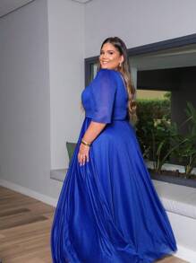 Plus Size Dresses - 寶藍色 - 查看 3