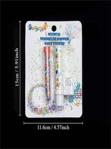 1入組糖果音樂驚喜蠟燭-自動噴霧彩色糖果，生日創意蛋糕裝飾蠟燭 - 多色 - 查看 9