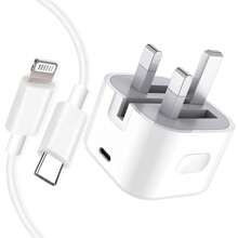 Cargador de pared universal de viaje de carga rápida 20W con enchufe del Reino Unido Kit de cargador rápido: Cargador con cable de carga rápida de 3.3FT/100CM, adaptador de pared USB C compatible con iPhone 14 Pro Max/14 Pro/14 Plus/14/13/12/11 Día de Conmemoración Inicio del Verano - Ver 1