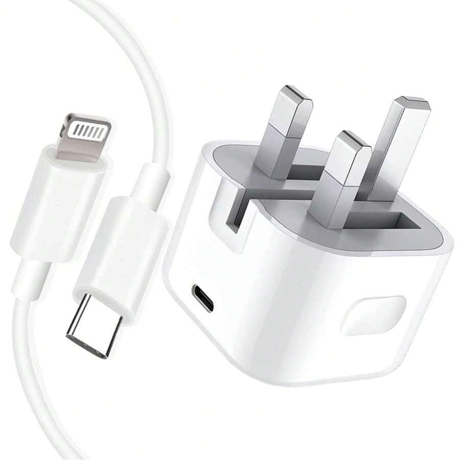 Cargador de pared universal de viaje de carga rápida 20W con enchufe del Reino Unido Kit de cargador rápido: Cargador con cable de carga rápida de 3.3FT/100CM, adaptador de pared USB C compatible con iPhone 14 Pro Max/14 Pro/14 Plus/14/13/12/11 Día de Conmemoración Inicio del Verano - Ver 1
